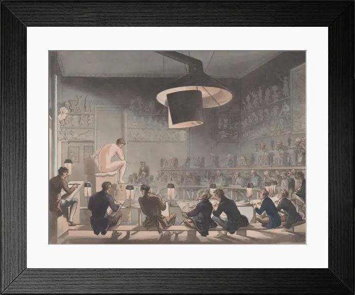 Framed Print : Drawing from Life at the Royal Academy, Somerset House, January 1, 1808. January 1, 1808 Framed Print : Drawing from Life at the Royal Academy, Somerset House, January 1, 1808. January 1, 1808