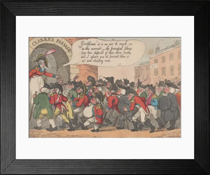 Framed Print : The Road to Preferment Through Clarkes Passage, March 5, 1809. March 5, 1809