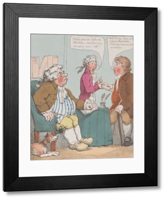 Framed Print : Justice, August 30, 1799. August 30, 1799. Creator: Thomas Rowlandson Framed Print : Justice, August 30, 1799. August 30, 1799. Creator: Thomas Rowlandson