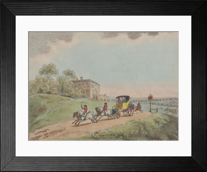Framed Print : A Coach and Four (from, Rustic Sketches?), 1787 (?). 1787 (?)
