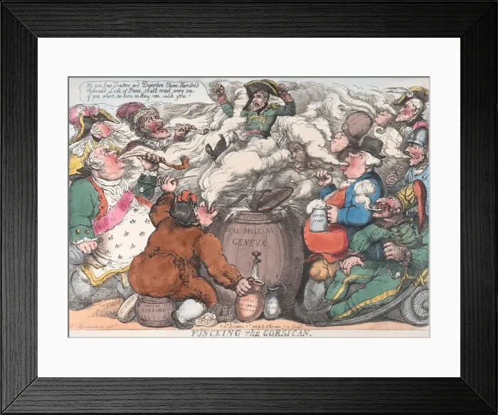 Framed Print : Funcking the Corsican, December 6, 1813. December 6, 1813. Creator: Thomas Rowlandson