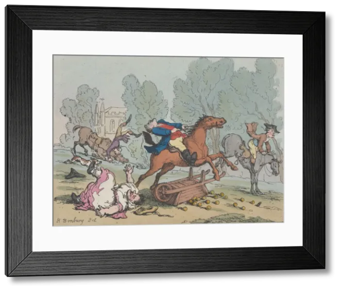 Framed Print : Symptoms of Restiveness, 1807 (?). 1807 (?). Creator: Thomas Rowlandson