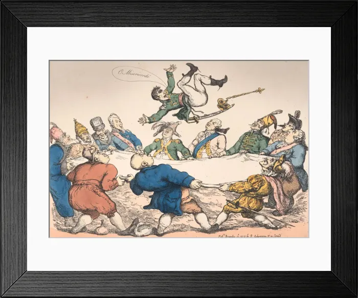 Framed Print : Friends and Foes-Up He Goes-Sending the Corsican Munchausen to St. Clouds, D Framed Print : Friends and Foes-Up He Goes-Sending the Corsican Munchausen to St. Clouds, D