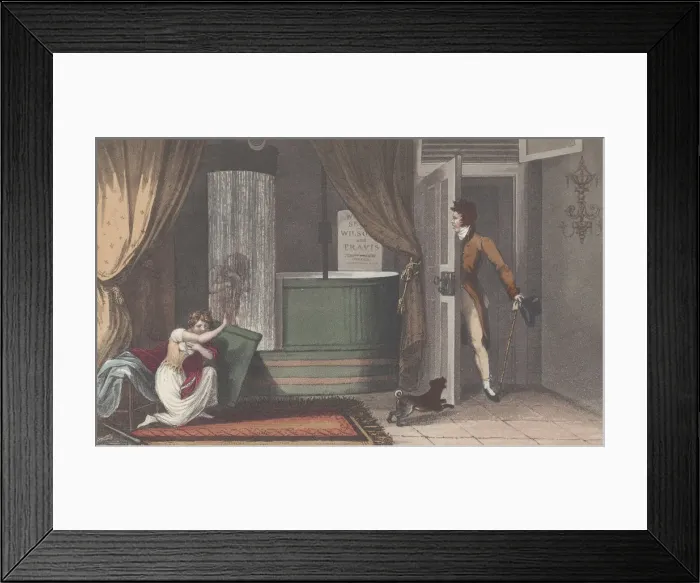 Framed Print : Shower Bath, from Poetical Sketches of Scarborough, 1813. 1813 Framed Print : Shower Bath, from Poetical Sketches of Scarborough, 1813. 1813