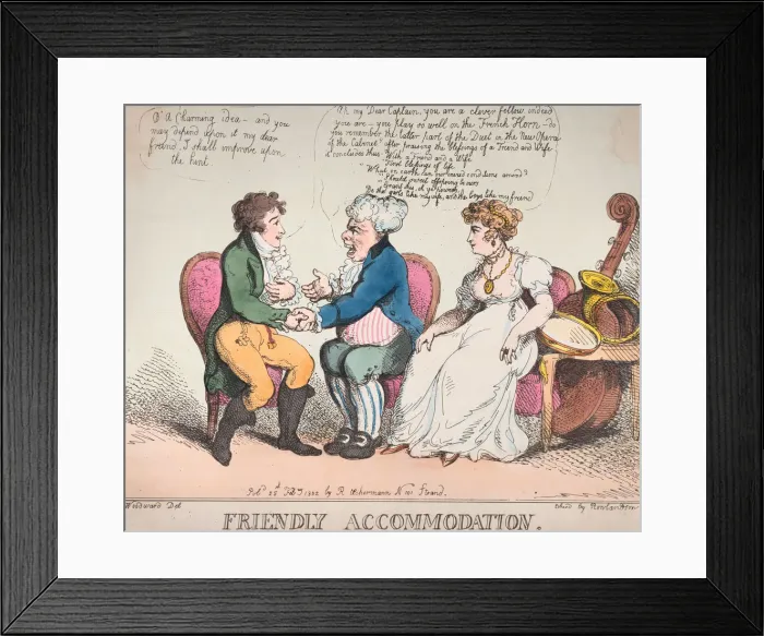 Framed Print : Friendly Accommodation, February 25, 1802. February 25, 1802. Creator: Thomas Rowlandson Framed Print : Friendly Accommodation, February 25, 1802. February 25, 1802. Creator: Thomas Rowlandson