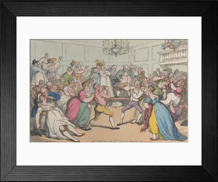 Framed Print : The Gig Shop or Kicking Up a Breeze at Nell Hammiltons Hop, February 16, 1811 Framed Print : The Gig Shop or Kicking Up a Breeze at Nell Hammiltons Hop, February 16, 1811