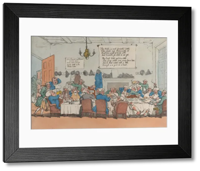 Framed Print : A Two O Clock Ordinary, June 4, 1811. June 4, 1811. Creator: Thomas Rowlandson Framed Print : A Two O Clock Ordinary, June 4, 1811. June 4, 1811. Creator: Thomas Rowlandson