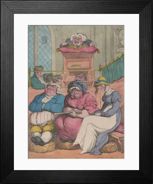 Framed Print : A Sleepy Congregation, February 12, 1811. February 12, 1811. Creator: Thomas Rowlandson Framed Print : A Sleepy Congregation, February 12, 1811. February 12, 1811. Creator: Thomas Rowlandson