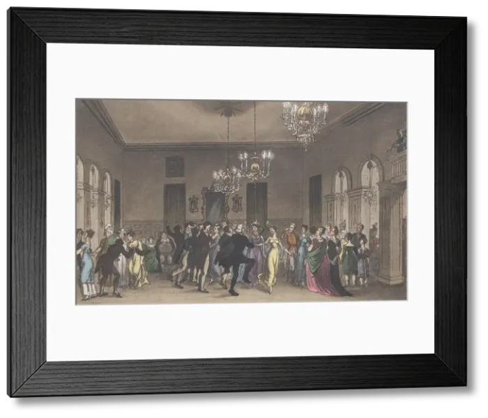 Framed Print : The Ball Room, from Poetical Sketches of Scarborough, 1813. 1813 Framed Print : The Ball Room, from Poetical Sketches of Scarborough, 1813. 1813
