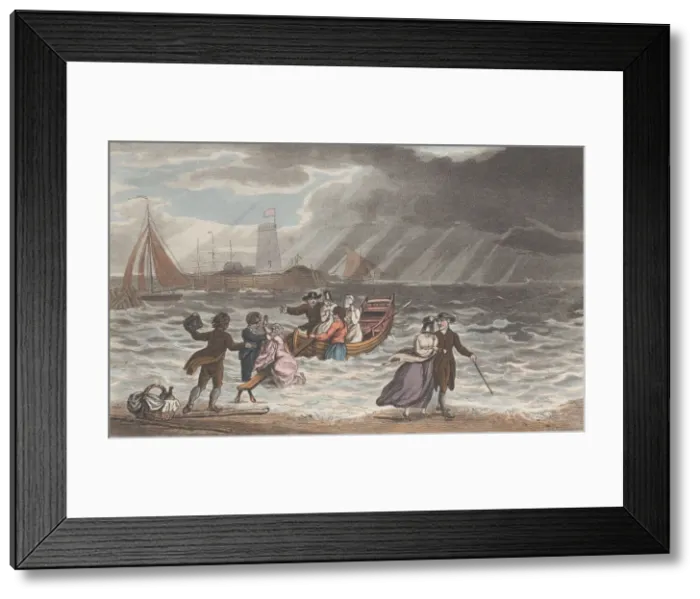 Framed Print : Wet Quakers, from Poetical Sketches of Scarborough, 1813. 1813 Framed Print : Wet Quakers, from Poetical Sketches of Scarborough, 1813. 1813