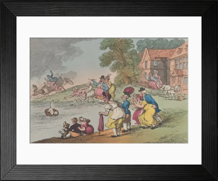 Framed Print : Rural Sports: Cat in a Bowl, April 24, 1811. April 24, 1811. Creator: Thomas Rowlandson Framed Print : Rural Sports: Cat in a Bowl, April 24, 1811. April 24, 1811. Creator: Thomas Rowlandson