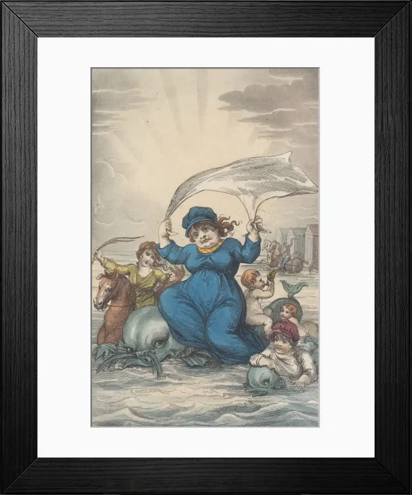 Framed Print : Widow Ducker & Her Nymphs, from Poetical Sketches of Scarborough, 1813 Framed Print : Widow Ducker & Her Nymphs, from Poetical Sketches of Scarborough, 1813