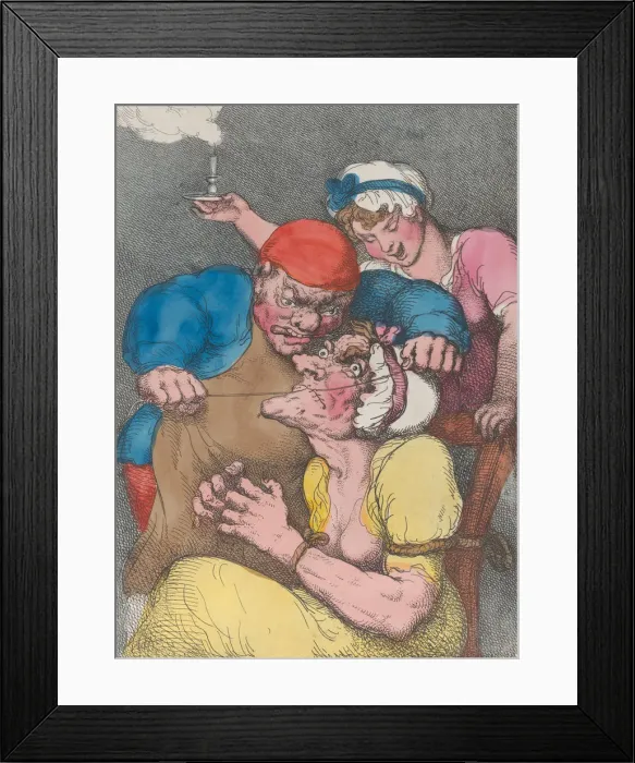 Framed Print : The Cobblers Cure for a Scolding Wife, 1813. 1813. Creator: Thomas Rowlandson Framed Print : The Cobblers Cure for a Scolding Wife, 1813. 1813. Creator: Thomas Rowlandson