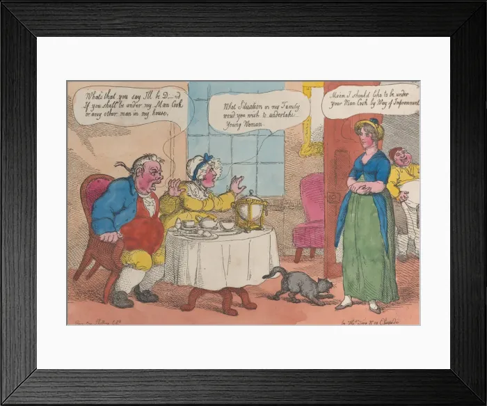 Framed Print : Hiring a Servant, 1811. 1811. Creator: Thomas Rowlandson Framed Print : Hiring a Servant, 1811. 1811. Creator: Thomas Rowlandson