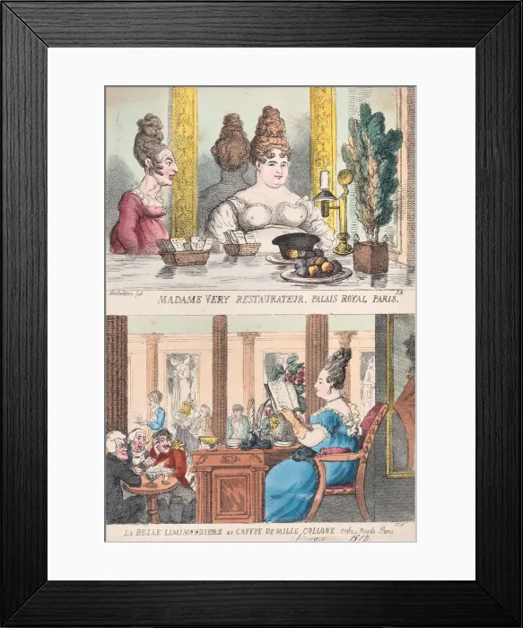Framed Print : Madame Very Restauranteur, Palais Royal Paris and La Belle Liminaudiere au Caffee De Framed Print : Madame Very Restauranteur, Palais Royal Paris and La Belle Liminaudiere au Caffee De
