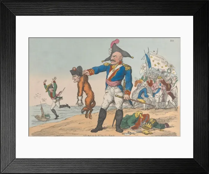 Framed Print : Blucher the Brave Extracting the Groan of Abdication from the Corsican Blood Houn