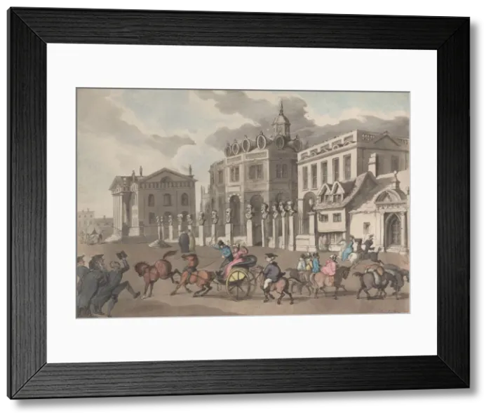 Framed Print : View of the Theatre, Printing House &c. Oxford, 1810. 1810 Framed Print : View of the Theatre, Printing House &c. Oxford, 1810. 1810