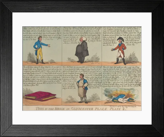 Framed Print : This is the House in Gloucester Place, Plate 2, May 26, 1809. May 26, 1809