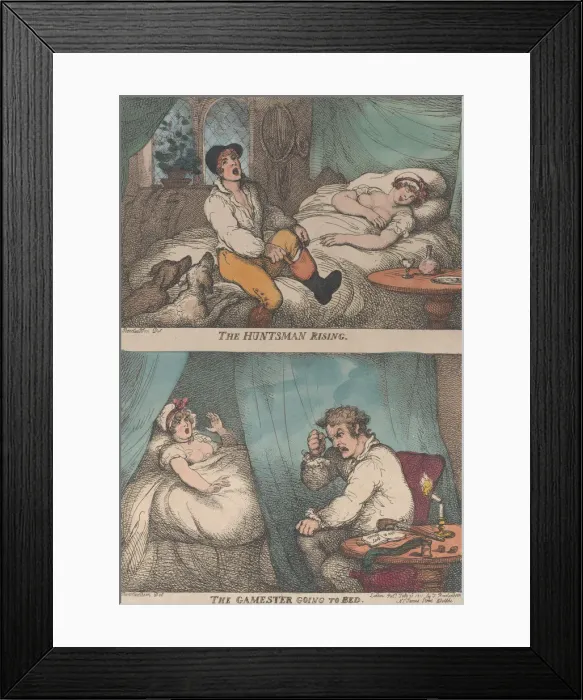 Framed Print : The Huntsman Rising; The Gamester Going to Bed, [July 31, 1809]