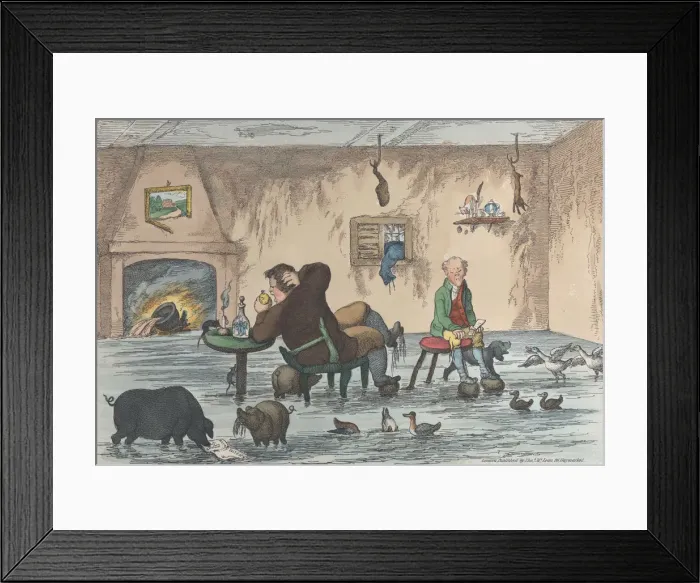 Framed Print : Comforts of an Irish Fishing Lodge, May 12, 1812. May 12, 1812 Framed Print : Comforts of an Irish Fishing Lodge, May 12, 1812. May 12, 1812