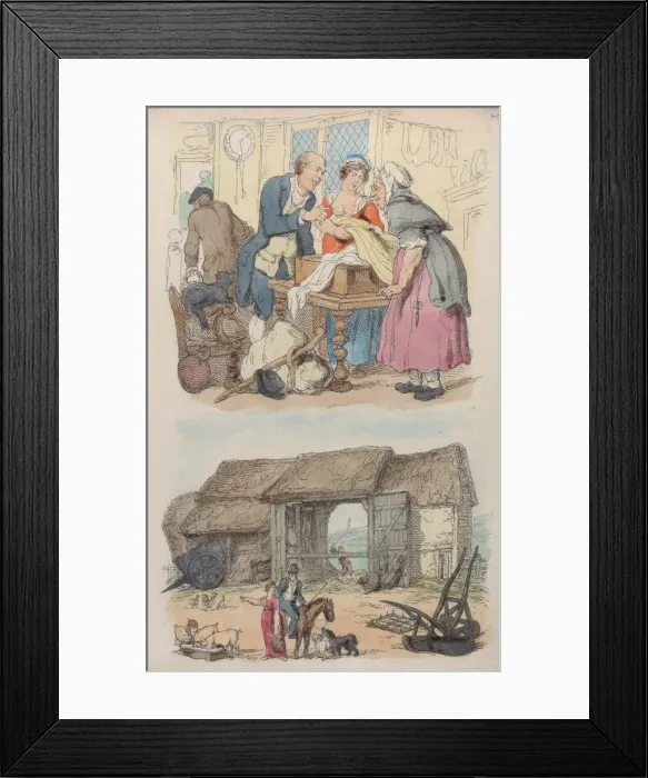 Framed Print : Plate 5, from World in Miniature, 1816. 1816. Creator: Thomas Rowlandson