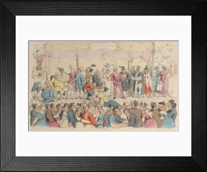 Framed Print : Plate 14: Richardsons Show, from World in Miniature, 1816. 1816 Framed Print : Plate 14: Richardsons Show, from World in Miniature, 1816. 1816