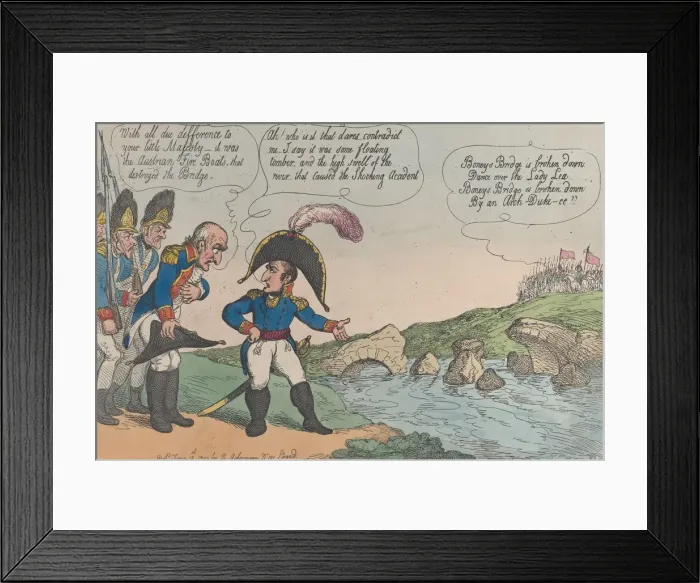 Framed Print : Boneys Broken Bridge, June 12, 1809. June 12, 1809. Creator: Thomas Rowlandson Framed Print : Boneys Broken Bridge, June 12, 1809. June 12, 1809. Creator: Thomas Rowlandson