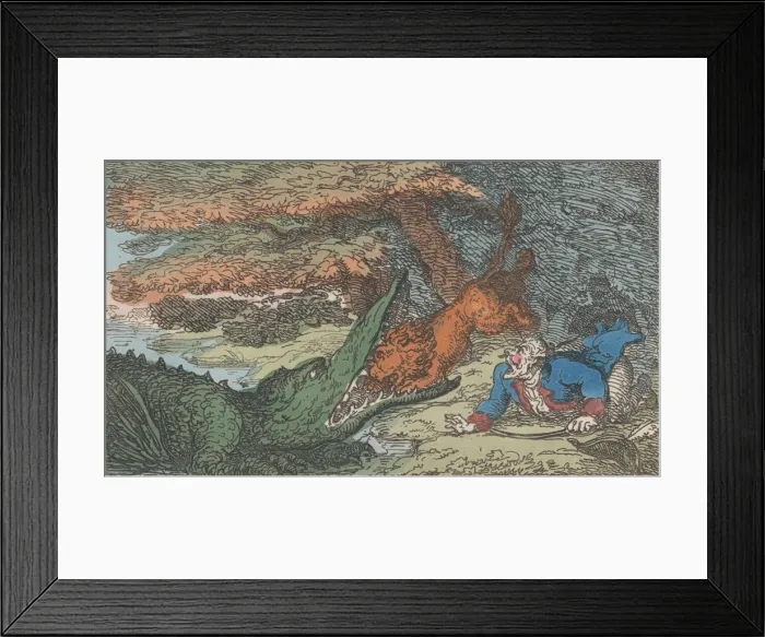 Framed Print : The Baron arrives at Ceylon, combats and conquers two extraordinary oppon Framed Print : The Baron arrives at Ceylon, combats and conquers two extraordinary oppon