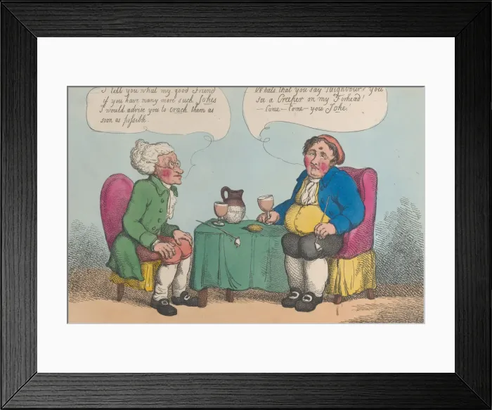 Framed Print : Cracking a Joke!!, 1813?. 1813?. Creator: Thomas Rowlandson Framed Print : Cracking a Joke!!, 1813?. 1813?. Creator: Thomas Rowlandson