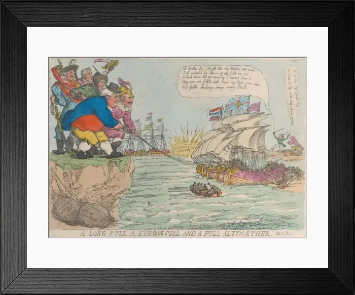 Framed Print : A Long Pull A Strong Pull and a Pull Altogether, November 25, 1813. November 25, 1813