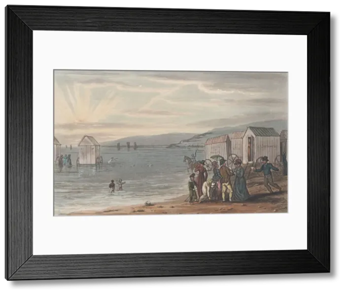 Framed Print : Sea Bathing, from Poetical Sketches of Scarborough, 1813. 1813 Framed Print : Sea Bathing, from Poetical Sketches of Scarborough, 1813. 1813