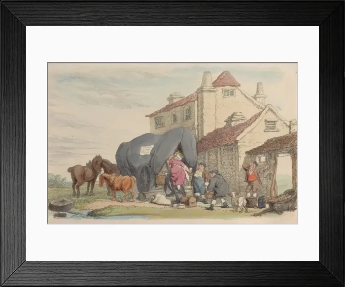 Framed Print : Plate 26: A Flying Wagon, from World in Miniature, 1816. 1816 Framed Print : Plate 26: A Flying Wagon, from World in Miniature, 1816. 1816