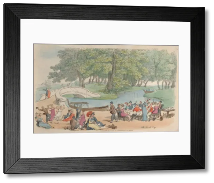 Framed Print : Plate 30: The Social Day, from World in Miniature, 1816. 1816 Framed Print : Plate 30: The Social Day, from World in Miniature, 1816. 1816