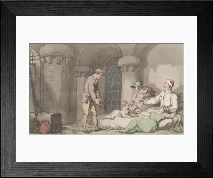 Framed Print : Domestic Arrangements in Prison, from The Vicar of Wakefield, May 1, 1817 Framed Print : Domestic Arrangements in Prison, from The Vicar of Wakefield, May 1, 1817