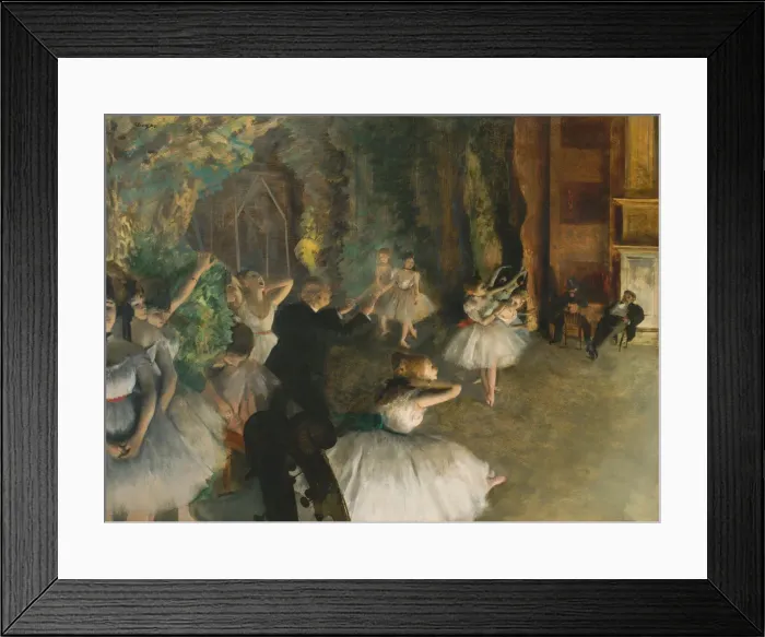 Framed Print : The Rehearsal of the Ballet Onstage, ca. 1874. Creator: Edgar Degas Framed Print : The Rehearsal of the Ballet Onstage, ca. 1874. Creator: Edgar Degas