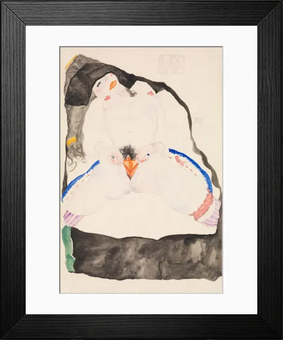 Framed Print : Observed in a Dream, 1911. Creator: Egon Schiele Framed Print : Observed in a Dream, 1911. Creator: Egon Schiele