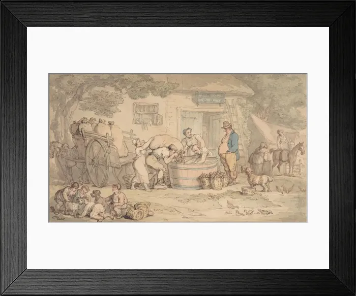 Framed Print : Farming scene, 1780-1827. Creator: Thomas Rowlandson Framed Print : Farming scene, 1780-1827. Creator: Thomas Rowlandson