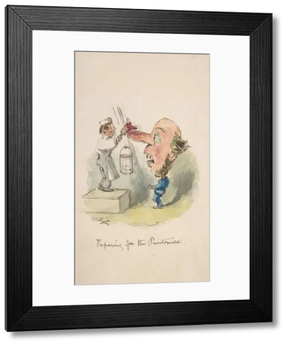 Framed Print : Preparing for the Pantomime, 1836-64. Creator: John Leech Framed Print : Preparing for the Pantomime, 1836-64. Creator: John Leech