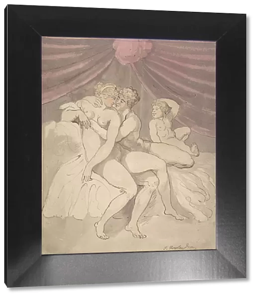 Nude Couple Embracing, 1780-1827. Creator: Thomas Rowlandson