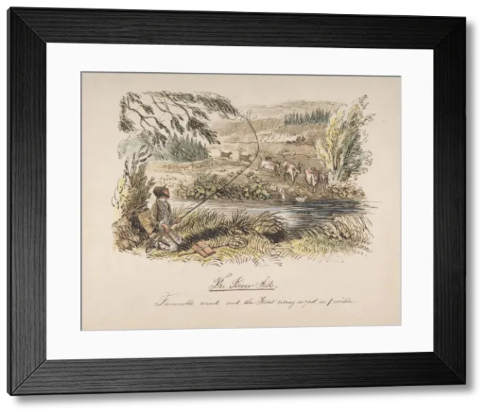 Framed Print : The Riverside, Favourable Wind and the Trout Rising as Fast as Possible, 1830-64 Framed Print : The Riverside, Favourable Wind and the Trout Rising as Fast as Possible, 1830-64