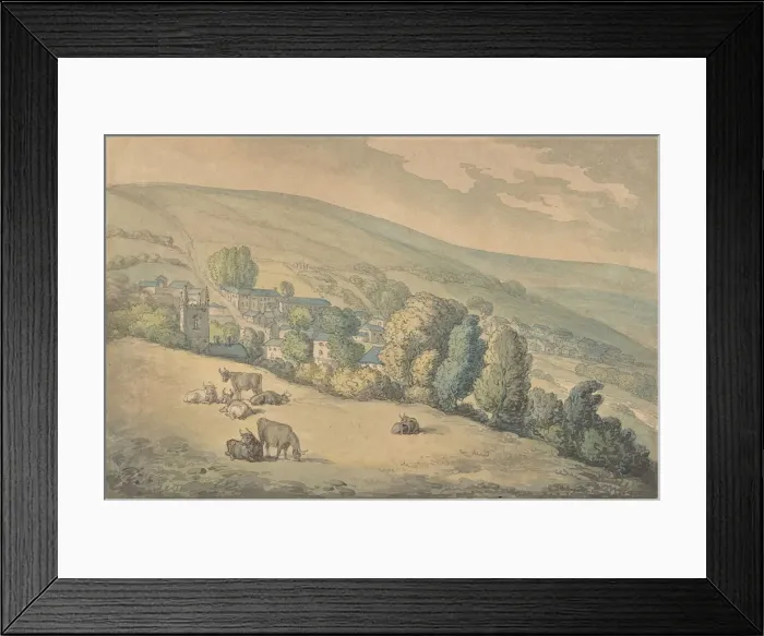 Framed Print : Downlands, Sussex, 1780-1827. Creator: Thomas Rowlandson Framed Print : Downlands, Sussex, 1780-1827. Creator: Thomas Rowlandson