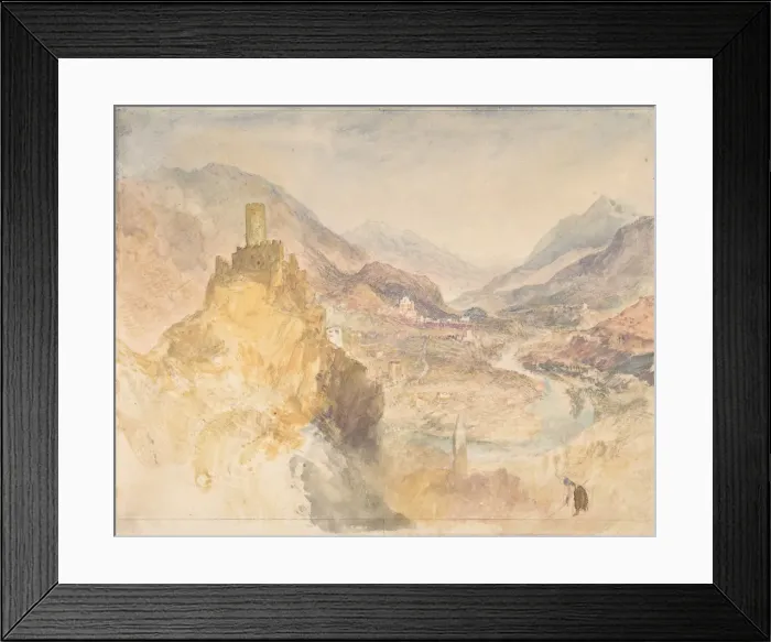 Framed Print : Chatel Argent and the Val d Aosta from above Villeneuve, 1836. Creator: JMW Turner Framed Print : Chatel Argent and the Val d Aosta from above Villeneuve, 1836. Creator: JMW Turner