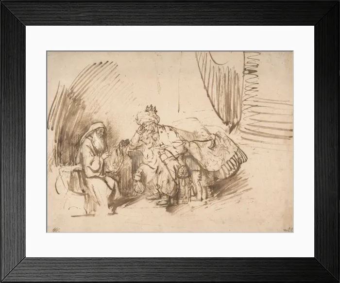 Framed Print : Nathan Admonishing David, 1650-55. Creator: Rembrandt Harmensz van Rijn Framed Print : Nathan Admonishing David, 1650-55. Creator: Rembrandt Harmensz van Rijn