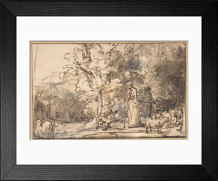 Framed Print : The Meeting of Jacob And Rachel at the Well, 1640-49. Creator Framed Print : The Meeting of Jacob And Rachel at the Well, 1640-49. Creator