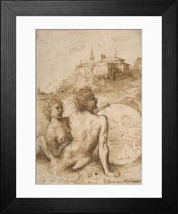 Framed Print : Two Satyrs in a Landscape, ca. 1505-10. Creator: Titian Framed Print : Two Satyrs in a Landscape, ca. 1505-10. Creator: Titian