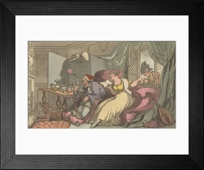 Framed Print : The Honey Moon (The English Dance of Death, plate 13), August 1, 1814 Framed Print : The Honey Moon (The English Dance of Death, plate 13), August 1, 1814