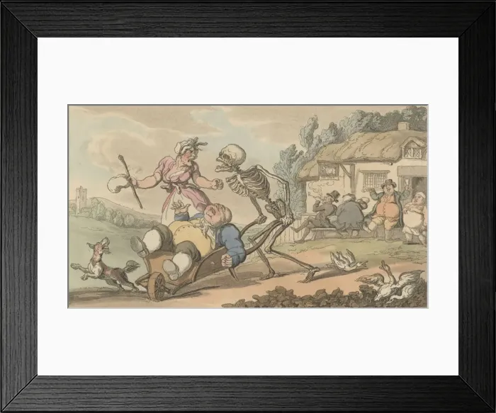 Framed Print : The Sot (The English Dance of Death, plate 12), July 1814. Creator: Thomas Rowlandson Framed Print : The Sot (The English Dance of Death, plate 12), July 1814. Creator: Thomas Rowlandson