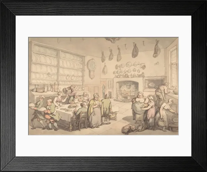 Framed Print : The Squires Kitchen, late 18th-early 19th century. Creator: Thomas Rowlandson Framed Print : The Squires Kitchen, late 18th-early 19th century. Creator: Thomas Rowlandson