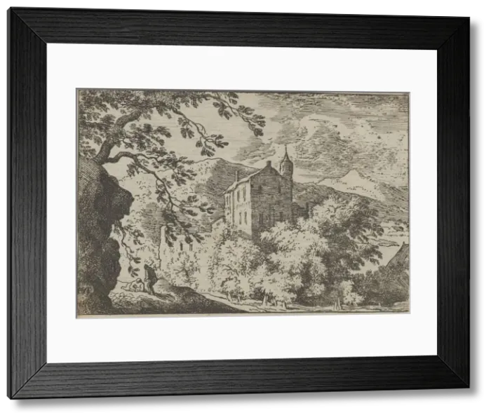 Framed Print : The Large House with the Turret, 17th century. Creator: Allart van Everdingen Framed Print : The Large House with the Turret, 17th century. Creator: Allart van Everdingen