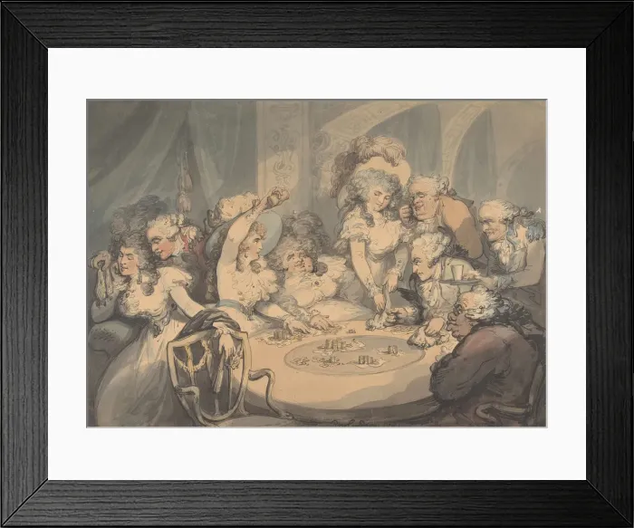 Framed Print : A Gaming Table at Devonshire House, 1791. Creator: Thomas Rowlandson Framed Print : A Gaming Table at Devonshire House, 1791. Creator: Thomas Rowlandson